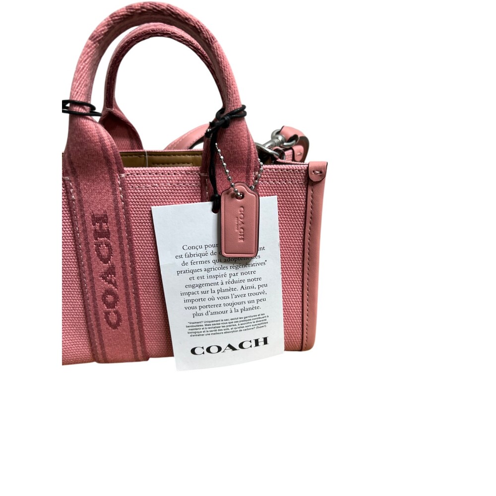 Coach Smith Mini Tote Bag Blush Pink Canvas Leather Crossbody CS618 New - Picture 3 of 13